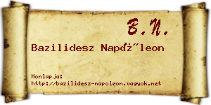 Bazilidesz Napóleon névjegykártya